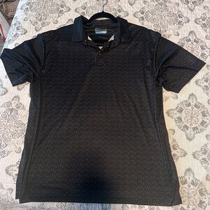 PGA Tour Black Patterned Men's Polo Shirt